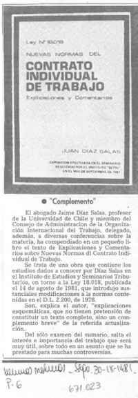 Contrato individual de trabajo.