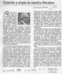 Creación y utopía en nuestra literatura