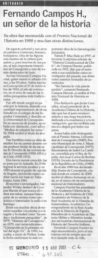 Fernando Campos H., un señor de la historia.