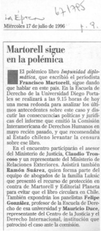 Martorell sigue en la polémica.