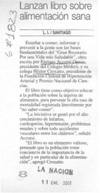 Lanzan libro sobre alimentación sana