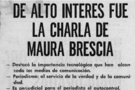 De Alto interes fue la charla de Maura Brescia.