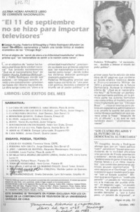 "El 11 de septiembre no se hizo para importar televisores"