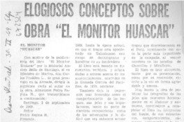 Elogiosos conceptos sobre obra "El monitor Huáscar"