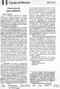 Craso error del poeta Aristóteles