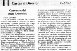 Craso error del poeta Aristóteles