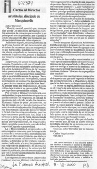 Aristóteles, discípulo de Macquiavello