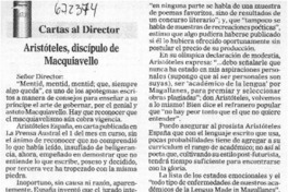 Aristóteles, discípulo de Macquiavello
