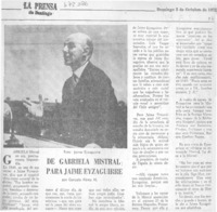 De Gabriela Mistral para Jaime Eyzaguirre
