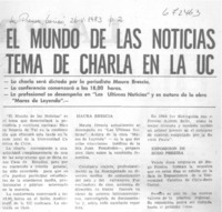 El mundo de las noticias tema de charla en la UC.