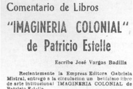 "Imaginería colonial", de Patricio Estellé