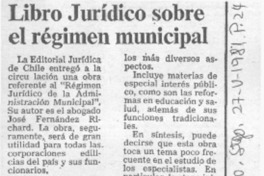 Libro jurídico sobre el régimen municipal.