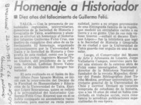 Homenaje a historiador.