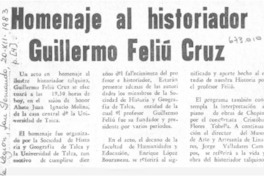 Homenaje al historiador Guillermo Feliú Cruz.