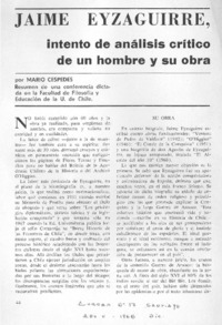 Jaime Eyzaguirre, intento de análisis crítico de un hombre y su obra