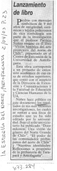 Lanzamiento de libro.