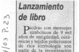 Lanzamiento de libro.