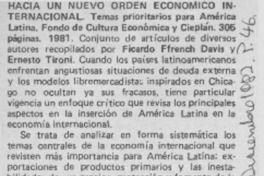 Hacia un nuevo orden económico internacional