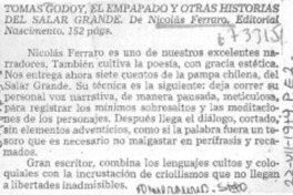 Tomás Godoy, el empapado y otras historias del salar grande.