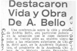 Destacaron vida y obra de A. Bello.