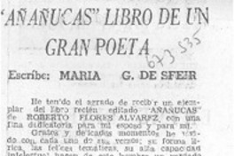 Añañucas" libro de un gran poeta