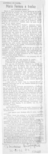 Mario Ferrero a trasluz