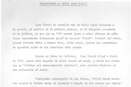 Presentando al poeta Juan Florit