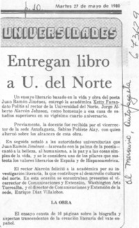 Entregan libro a U. del Norte.
