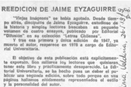 Reedición de Jaime Eyzaguirre.