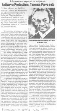 Antiparra productions: tenemos Parra rato.