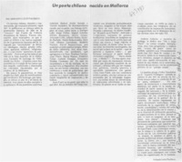 Un poeta chileno nacido en Mallorca