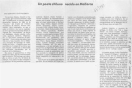 Un poeta chileno nacido en Mallorca