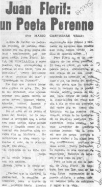 Juan Florit, un poeta perenne