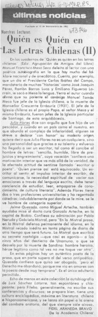 Quién es quién en las letras chilenas (II)