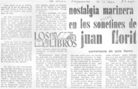 Nostalgia marinera en los sonetines de Juan Florit : [comentario]