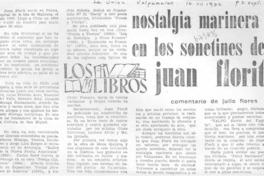 Nostalgia marinera en los sonetines de Juan Florit : [comentario]