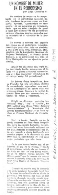 Un nombre de mujer en el periodismo
