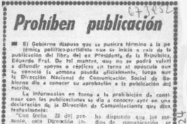 Prohiben publicación