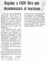 Regalan a FACH libro que desenmascara al marxismo.