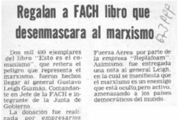 Regalan a FACH libro que desenmascara al marxismo.