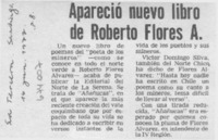 Apareció nuevo libro de Roberto Flores A.
