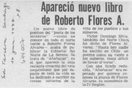 Apareció nuevo libro de Roberto Flores A.