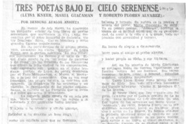 Tres poetas bajo el cielo serenense