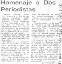 Homenaje a dos periodistas.