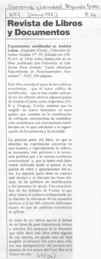 Experimentos neoliberales en América Latina.