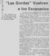 "Las Gordas" vuelven a los escenarios.