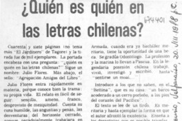 ¿Quién es quién en las letras chilenas?