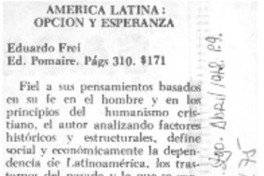 América latina, opción y esperanza.