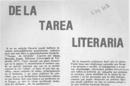 De la tarea literaria