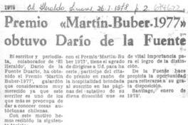 Premios "Martín-Buber 1977" obtuvo Darío de la Fuente.